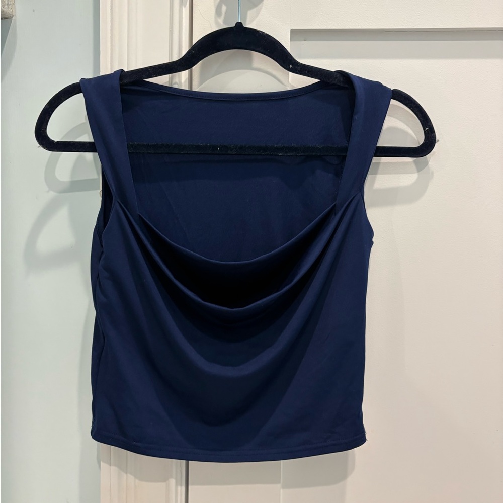 Navy Blue Women's Crop Top